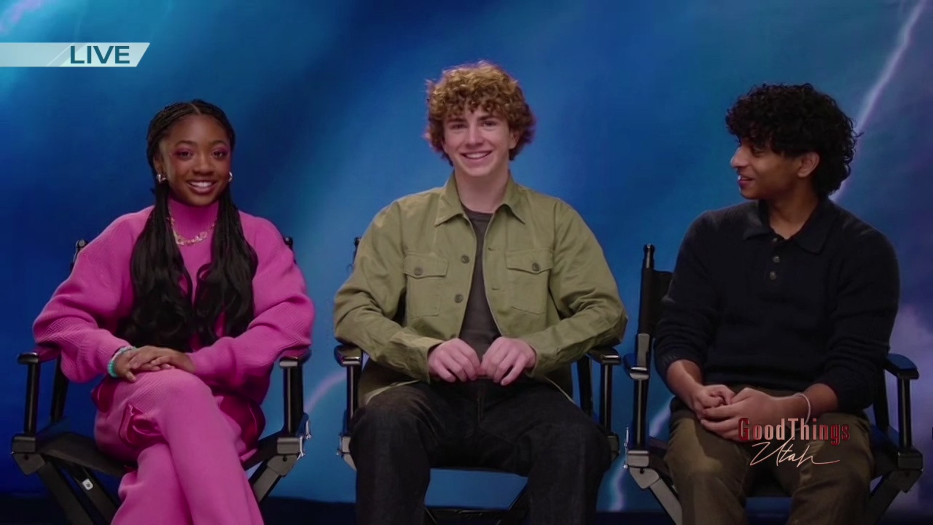 Leah Sava Jeffries, Walker Scobell and Aryan Simhadri speak to ABC4's Good Things Utah via video call on Jan. 30, 2024. The three star in the Disney+ series "Percy Jackson and the Olympians."